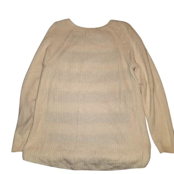 Ann Taylor Loft cream and grey Sweater Size Large 1206 - Picture 2 of 4